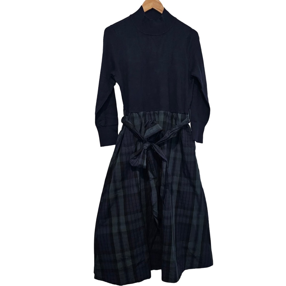 Elegant Black Plaid Women's Dress